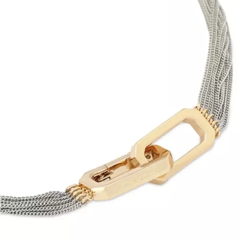 ALLSAINTS Carabiner Multi Chain Collar Necklace, 15" NWT - Picture 3 of 8